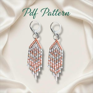 Beaded Fringe Earrings Pattern: Brick Stitch PDF (Instant Download)