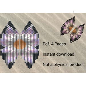 Kralenpatroon, patroon met oorbellen, digitaal product, steensteektechniek, instant download, Word-diagram, doe-het-zelf, pdf