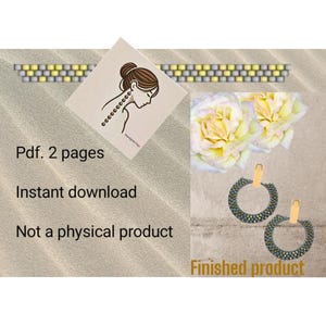 Baksteensteekpatroon, digitaal product, kralenpatroon, instant download, pdf, doe-het-zelf, beginners, oorringen