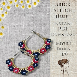 Kralenpatroon - ringoorbel steensteektechniek - direct downloaden