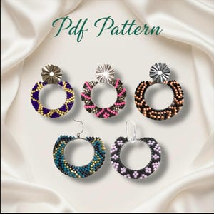 Beaded Hoop Earring Patterns: Brick Stitch DIY (PDF Download)