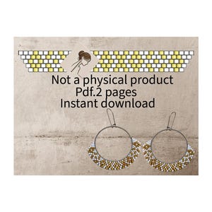 Patroon met grote kralen - Instant download - pdf - Patroon kralenoorbellen - Patronen voor oorbellen met stenen stiksels