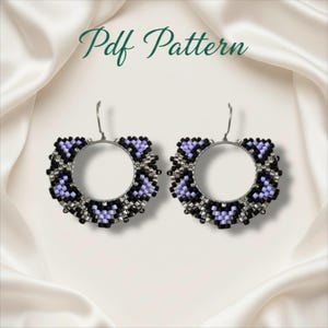 3D Beaded Hoop Earring Pattern: Brick Stitch PDF (Instant Download)