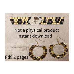 Patroon kralenoorbellen, luipaardsteekpatroon, directe download, pdf