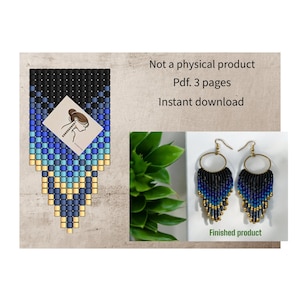 Patroon oorringen met kralen - Boho-tribale stijl - Instant download - pdf
