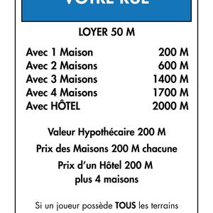 Impression Monopoly personnalisée à imprimer - N'importe quelle couleur