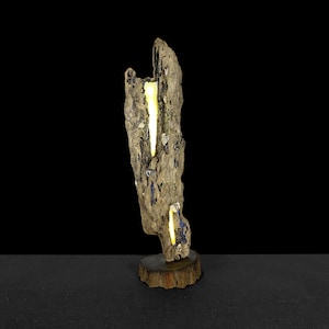 unique and original light work, wood and epoxy resin LED lamp, ambient lighting lamp