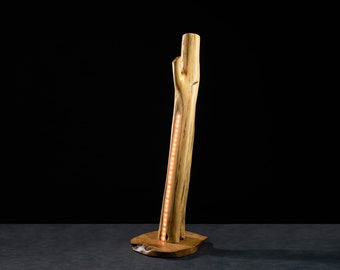Unique and original wooden luminous work, LED lamp, ambient lighting
