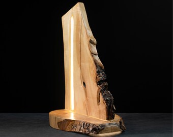 Unique and original wooden luminous work, LED lamp, ambient lighting