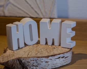 Home Schriftzug | perfektes Einzugsgeschenk | moderne Keramik Deko Schriftzug | Keramik Buchstaben - individualisierbar (Zuhause, Daheim)