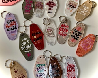Personalized Retro Hotel Keychain: Custom Acrylic Motel Key Tag