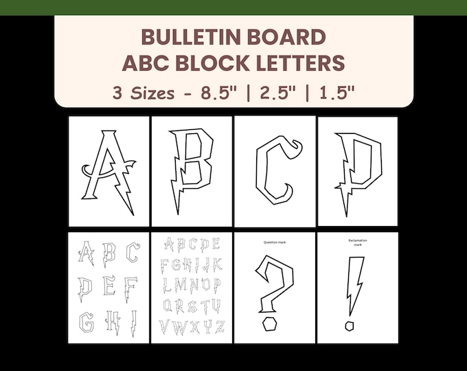 Large Printable Letters and Numbers | Bulletin Board Letters | Digital ...