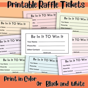 Loterijtickets, generieke ticketsjabloon of evenementloterijticket, gebruik voor Lucky Door Prize, bruidsdoucheprijs, verjaardagsfeestjes, fondsenwerving
