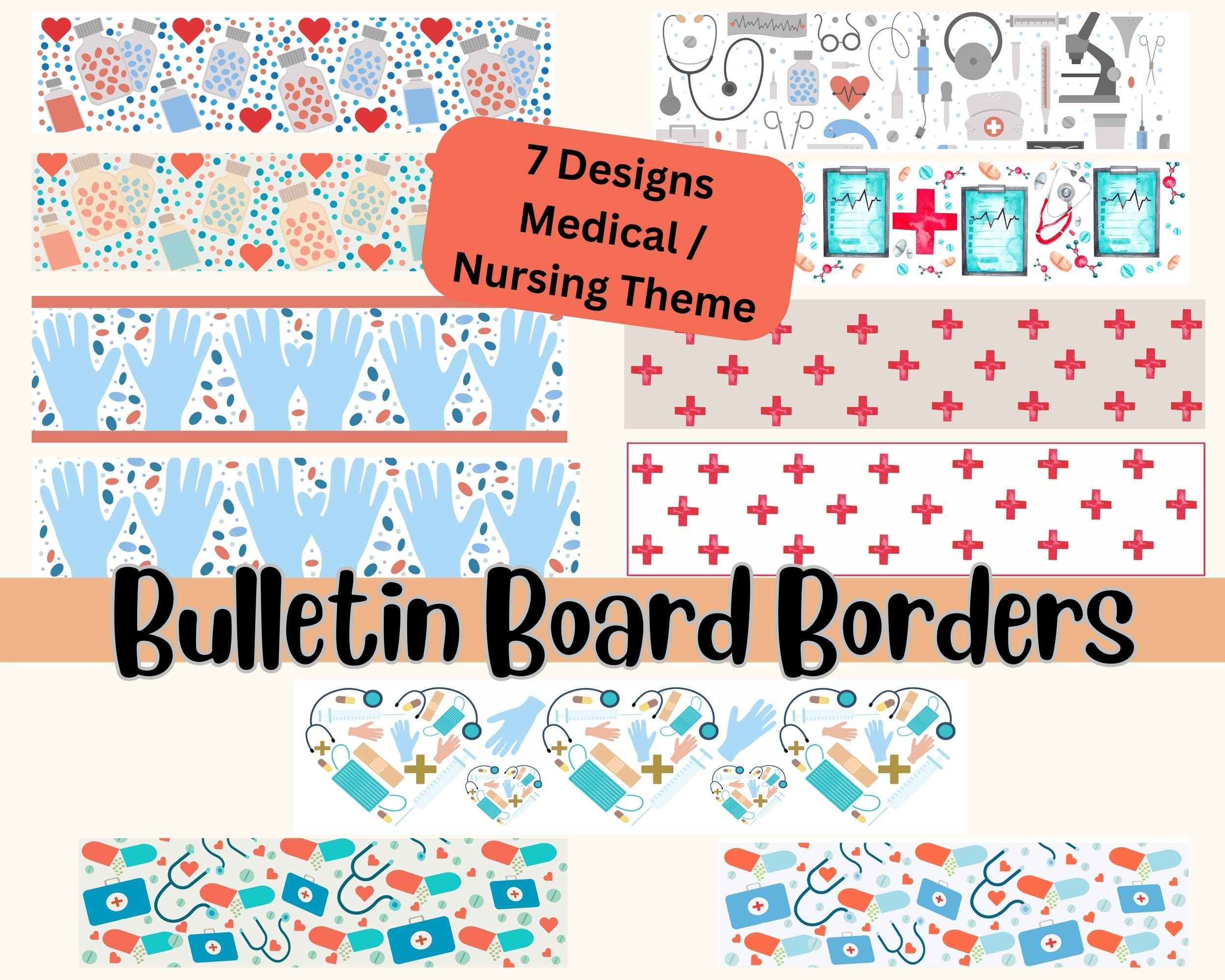 Bulletin Board Borders for School Nurse, Nurse Office. Add Creativity