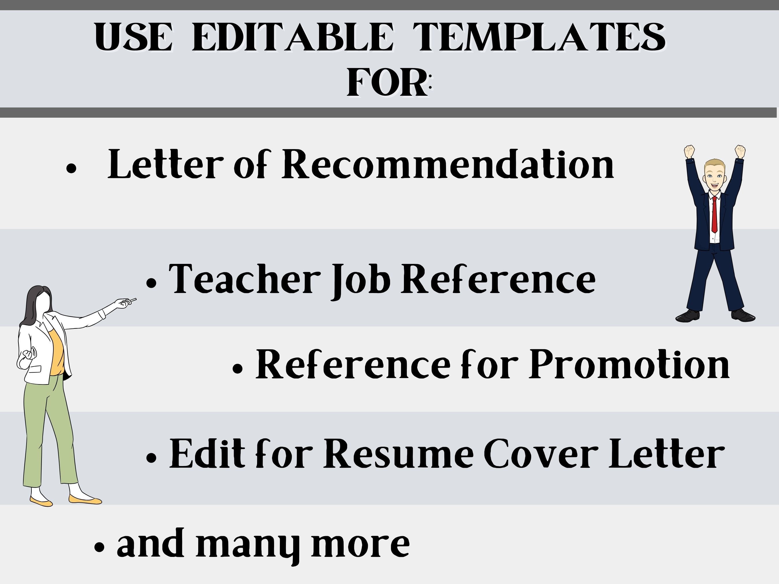 2 Teachers Letter of Recommendation Template - Capture Your Teachers ...
