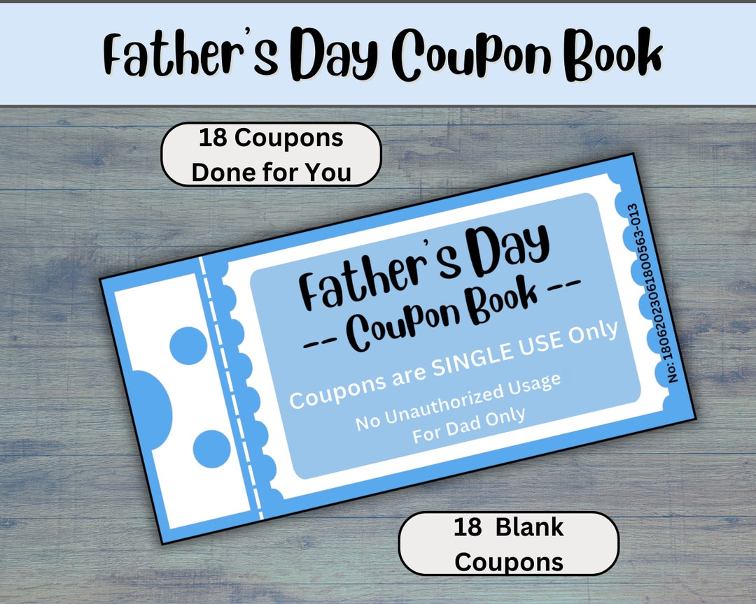 Fathers Day Coupons, Meaningful Dad Gift From Kids, Printable Coupon ...