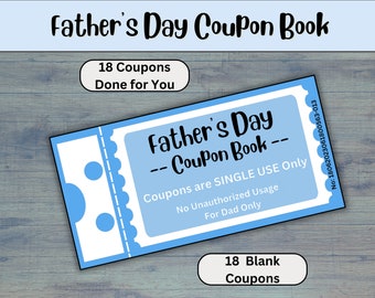 Bons cadeaux pour la fête des pères, un cadeau touchant de la part des enfants, un carnet de bons à imprimer pour papa à l'occasion de la fête des pères – une idée de cadeau de dernière minute pour papa