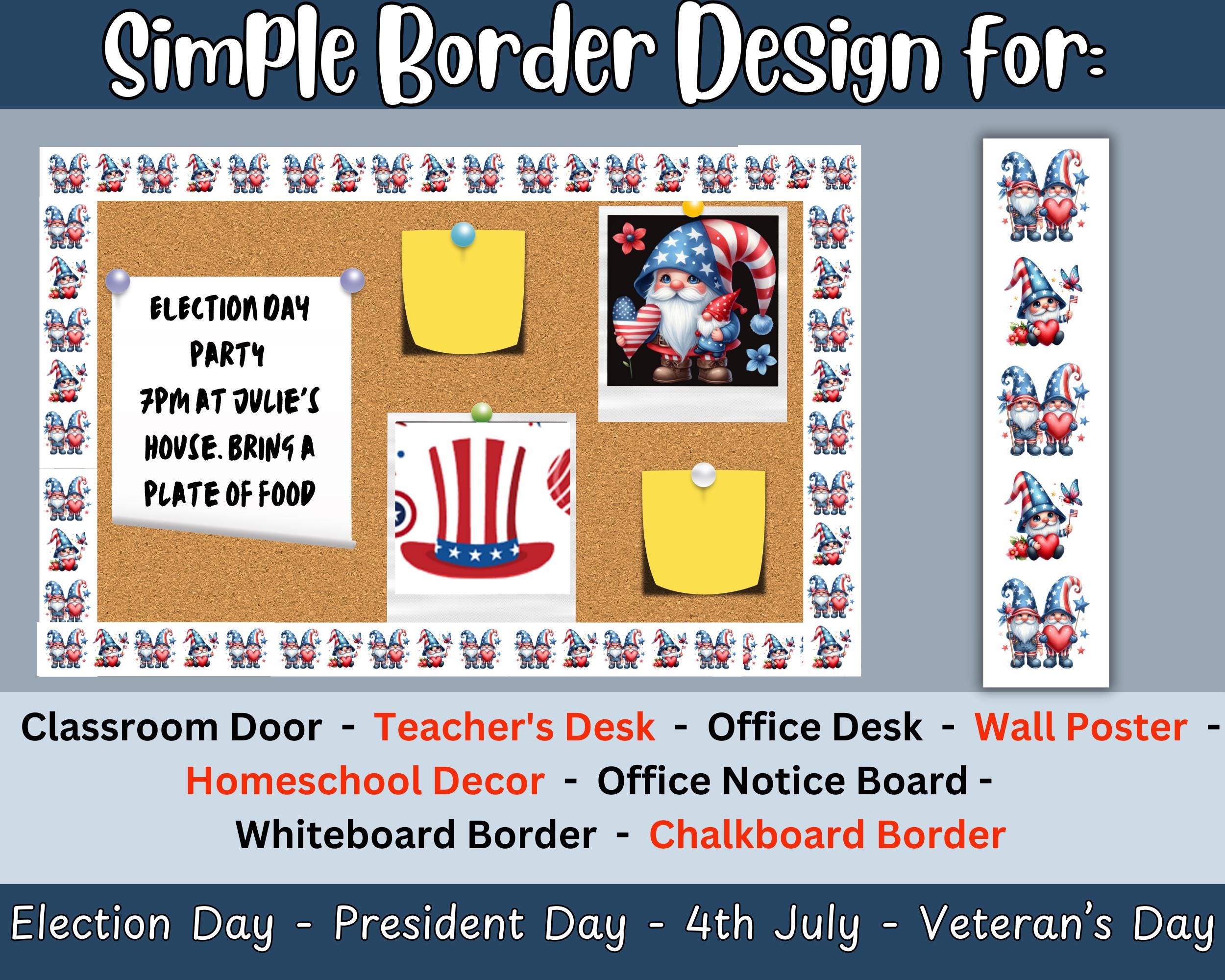 Bulletin Board Borders for Patriotic Celebrations Election Day ...