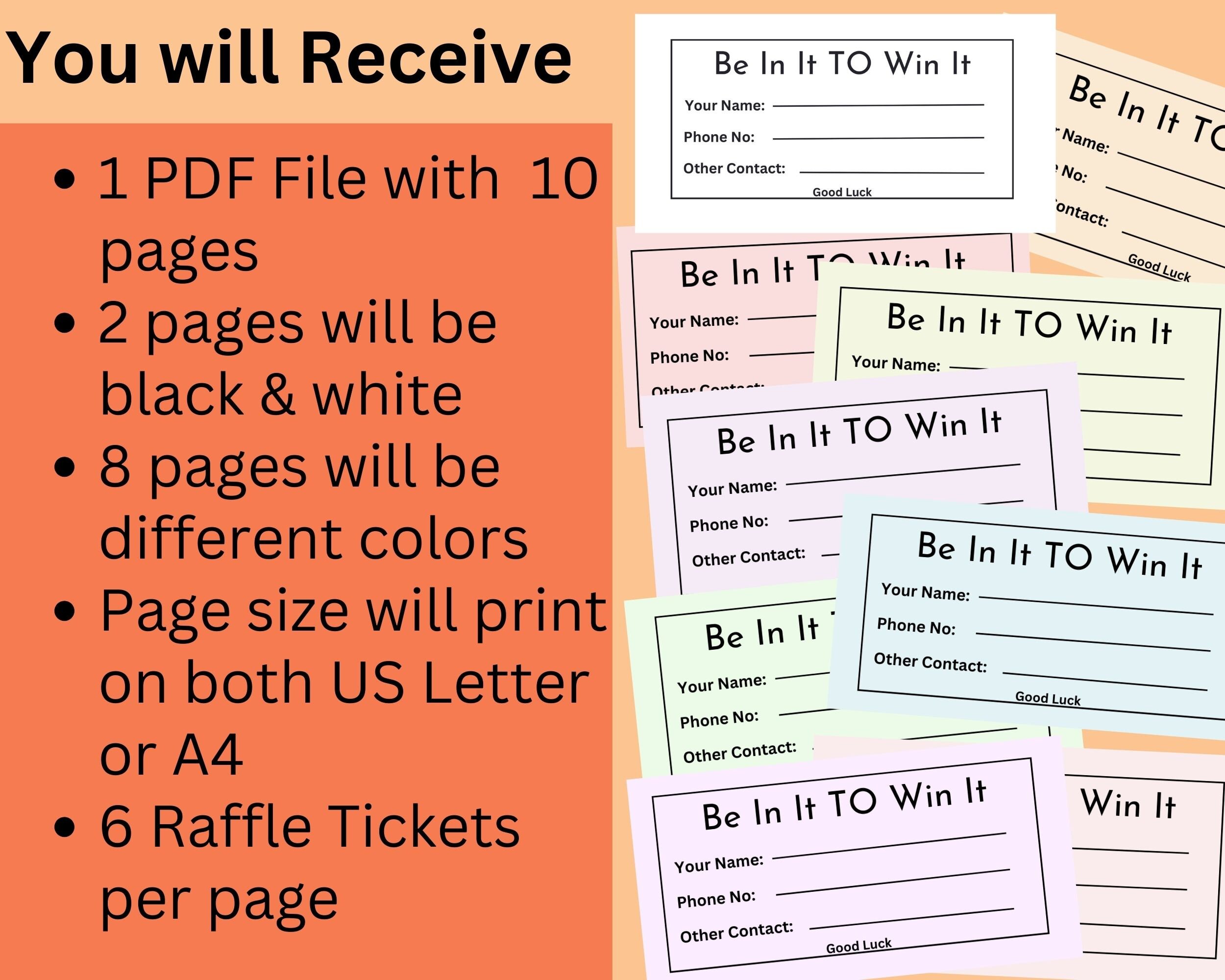 Raffle Tickets Generic Ticket Template or Event Raffle Etsy Raffle Tickets Generic Ticket Template or Event Raffle Etsy