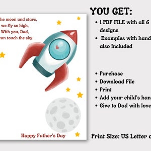 Fathers Day Handprint Art in 6 Designs, Kids Craft Project for a Dad ...