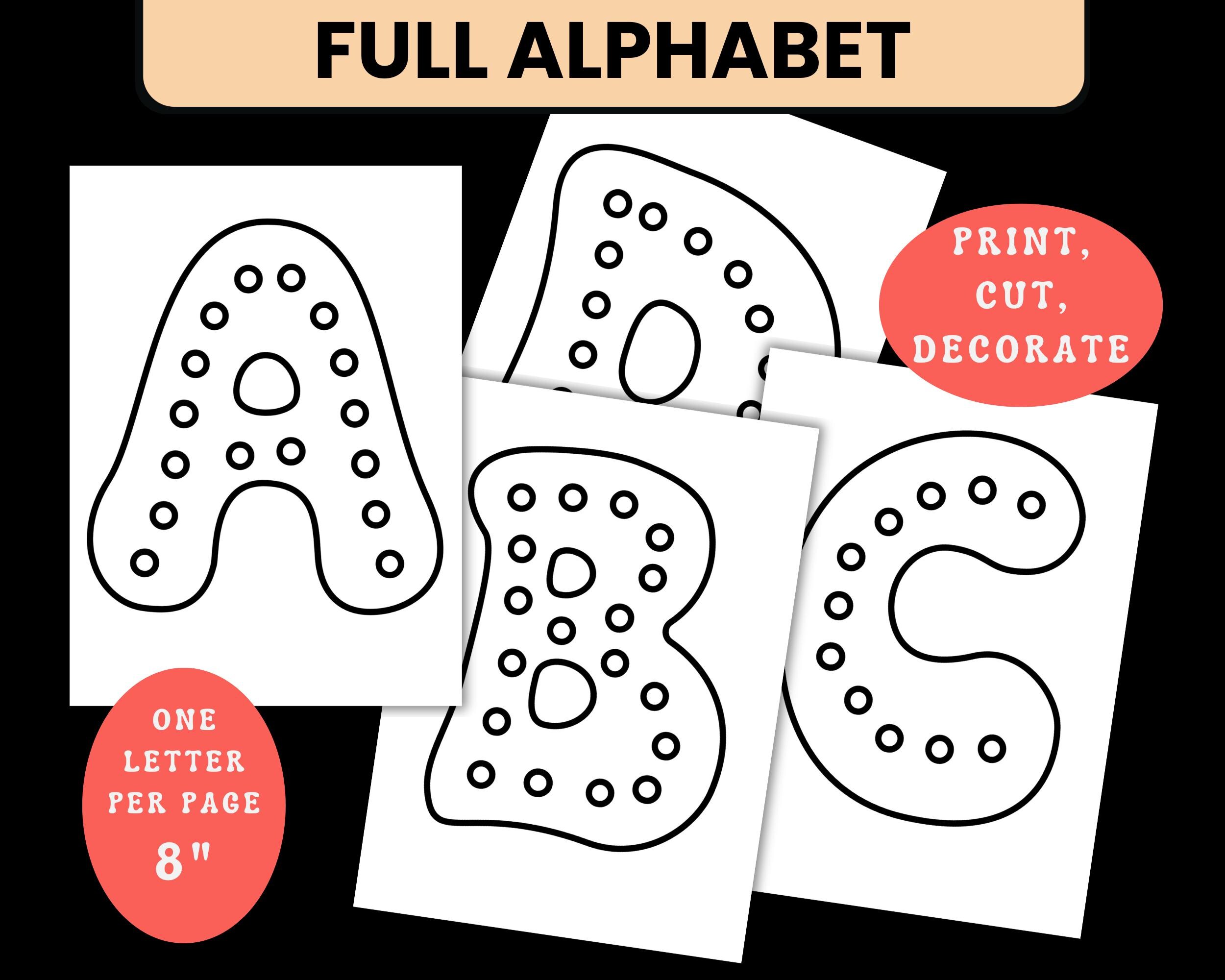Retro Bulletin Board Letters, Alphabet Block Letters, Large Alphabet