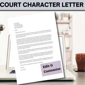 Carta de recomendación para el tribunal o carta de recomendación para el tribunal, plantilla editable escrita específicamente para el tribunal, mejore su estrategia de defensa