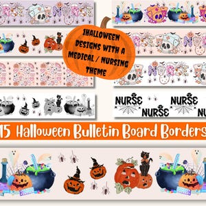 Halloween Bulletin Board Borders for School Nurse, Nurse Office. Classroom Borders, Add Some Halloween Fun to Your Classroom, Office or Home