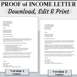 収入証明書テンプレート - 雇用証明書 - 職業収入証明書 - 雇用および給与確認証明書テンプレート
