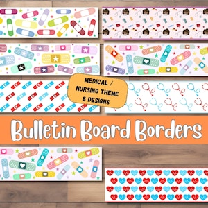 Printable Bulletin Board Borders for School Nurse, Doctor or Nurse Office. Add Some Fun to Your Classroom, Office, or Home Schooling Board