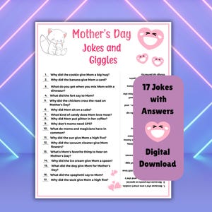 Blagues pour la fête des mères pour enfants et adolescents, blagues à imprimer pour faire la fête pour les mamans, énigmes pour mamans pour les jeux de société, blagues pour mamans, humour et rires pour la fête des mères