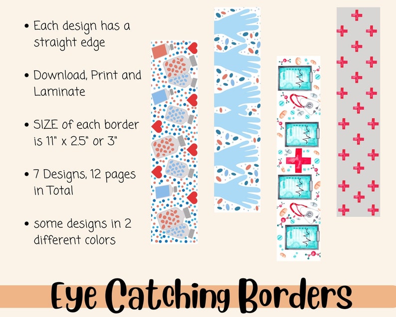 Bulletin Board Borders for School Nurse, Nurse Office. Add Creativity