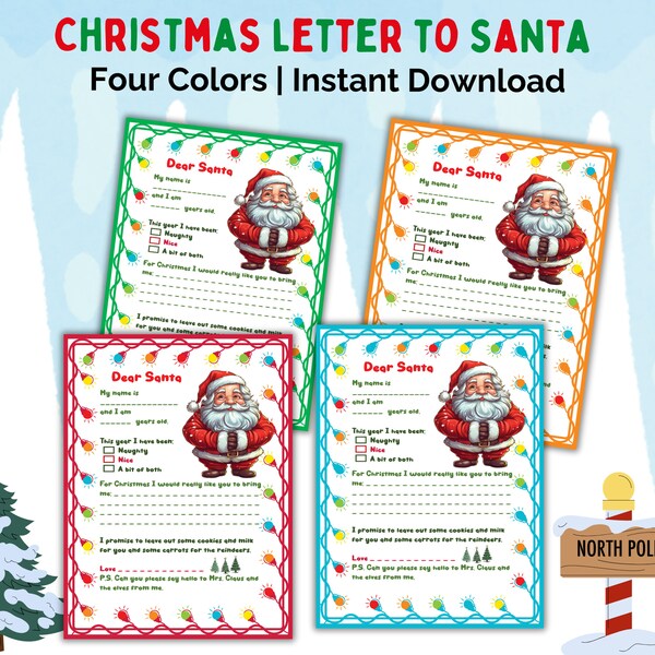 Christmas Stationery, Christmas Letter Paper, Printable Christmas ...