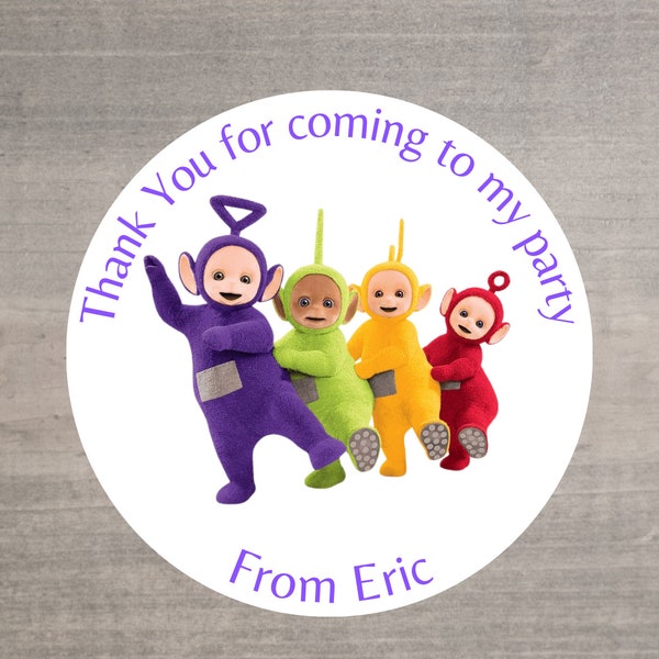 20 X Teletubbies Thank You For Coming To My Party Stickers: Personalise Your Party Favours!