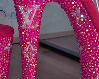 Custom Rhinestone Pleaser Heels, Arch and Heel Only