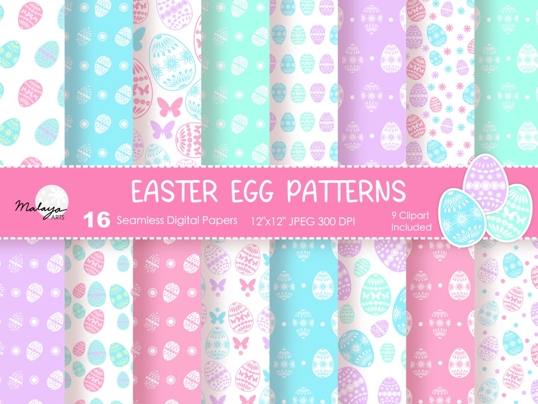 16 Easter Egg Seamless Digital Paper Scrapbook Paper - Etsy