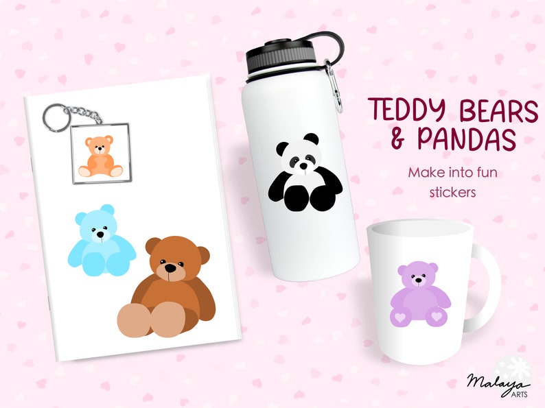 18 Teddy Bears and Pandas SVG Bundle Clipart Layered Cut - Etsy