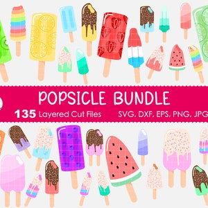 135 Popsicles SVG Bundle - Clipart, Layered Cut Files