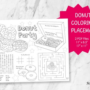 Donut Coloring Placemat - Printable