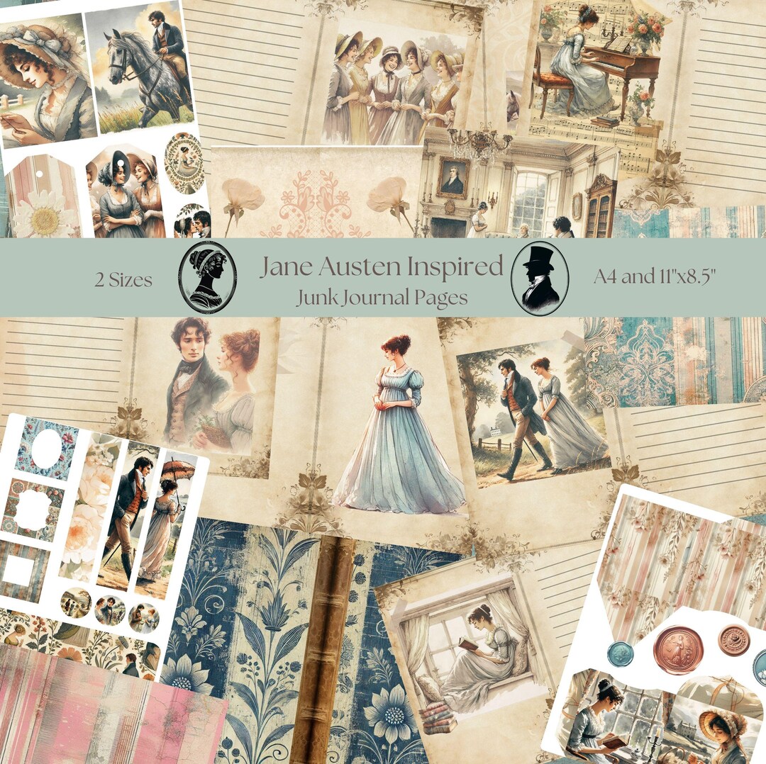 Jane Austen Junk Journal Kit Regency Style Junk Journal Papers Pride ...