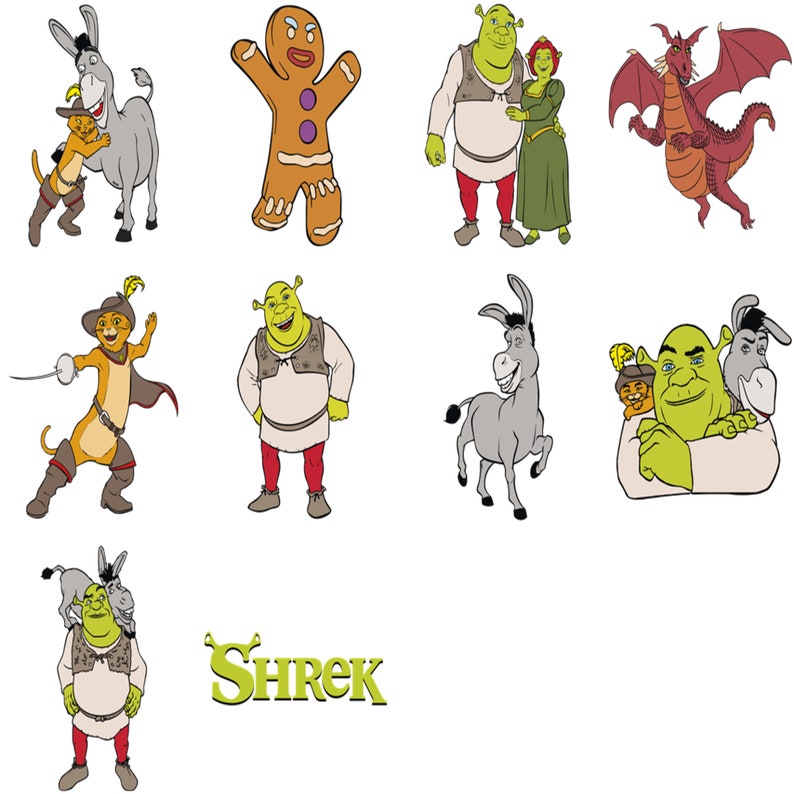 Shrek Svg Bundles Digital Vector File Svg Designs Bundle Etsy