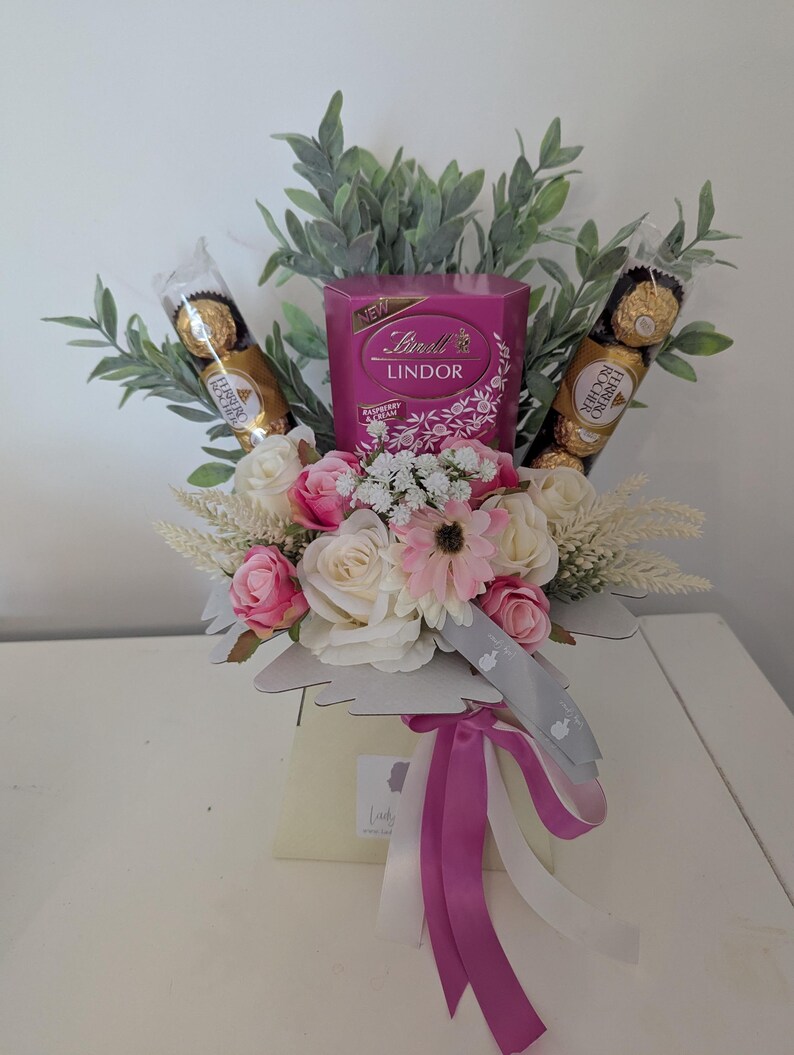 Ferrero Rocher Raspberry Chocolate Bouquet Cream & Pink Raspberry and Cream Lindt and Ferrero ...