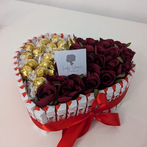 Kinder White Lindt Silk Flowers Gift Hamper