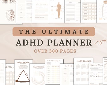 ADHD Printable Planner Bundle: 321 Pages, Daily & Habit Trackers (PDF)