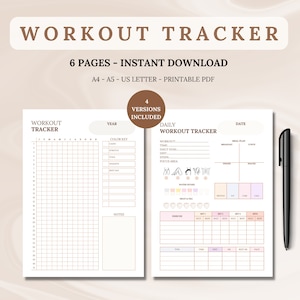 Daily Weight Loss Tracker Printable Exercise Tracker Printable Workout Log Tracker Fitness Log