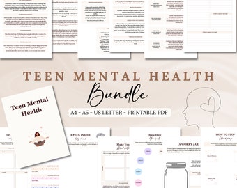 Teen Mental Health Workbook, Coping Skills, Therapy Journal (PDF)