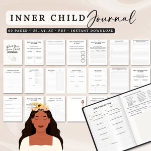 Feuilles de travail pour l&#39;enfant intérieur imprimable Journal intérieur de l&#39;enfant Travail de l&#39;ombre Traumatisme de l&#39;enfance Soins personnels