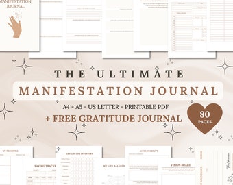 Manifestation Journal, Vision Board, Dream Life Journal, Money Manifestation Journal, Gratitude Journal, Manifestation Check