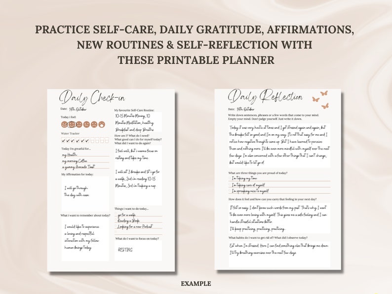 Self-Care Planner Printable Mindfulness Workbook Self-Love Journal Mental Health Worksheet Self-Care Mood Tracker image 4