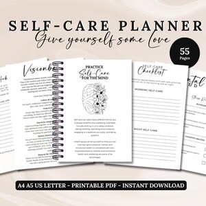 Self Care Planner Printable ADHS Planner Self Care Checkliste Self Love Journal Habit Tracker