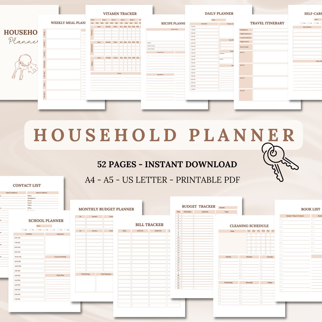 Home Management Planner Printable: Household Binder (PDF) - Etsy